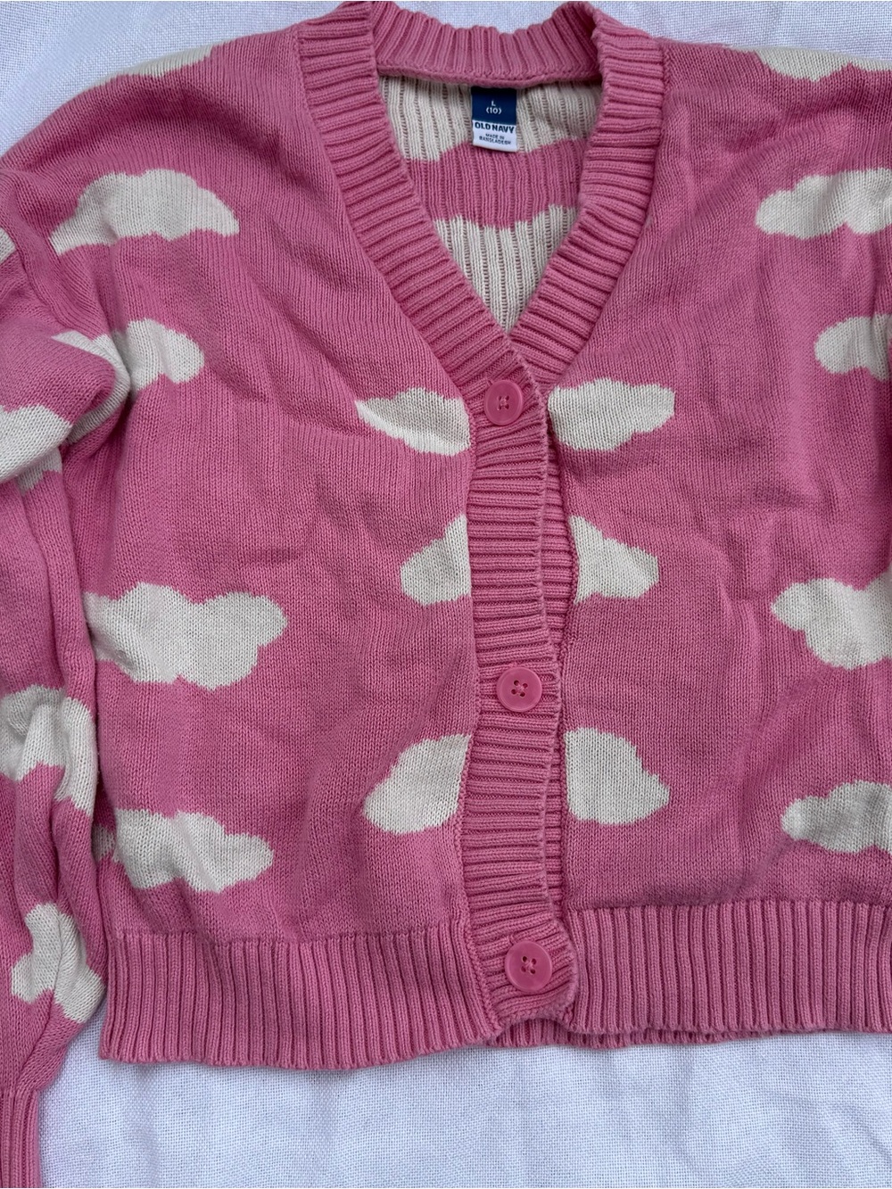 Old Navy Pink Cloud Pattern Cardigan